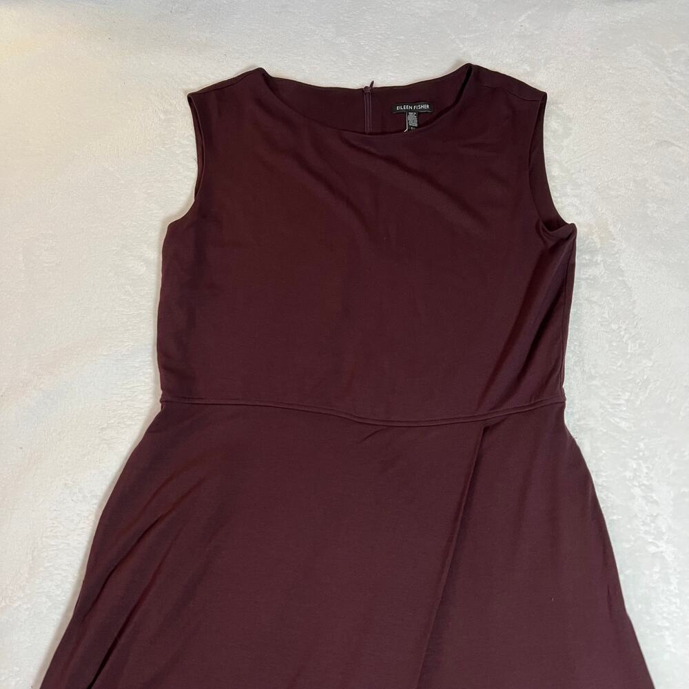 NEW Eileen Fisher Lightweight Viscose Jersey Faux-Wrap Jumpsuit Cassis Size S - Picture 5 of 11